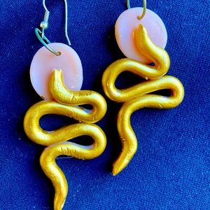 Handmade Polymer Clay Earrings- Serpents